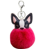 Cute Animal Pompom Pendant Key Chain 8 cm/3.1inch Ball Cartoon Bag Decoration Holder, Accessory Keyring Holder